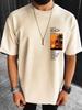 Men's 100% cotton summer loose Coconut Tree&Sloan Graphic printed slim fit casual sports round neck short sleeved T-shirt top