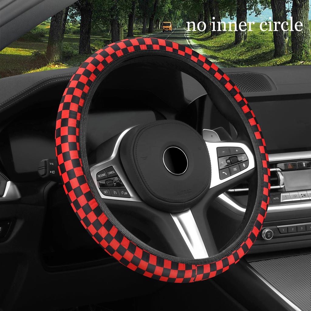 Car Steering Wheel Cover Advanced Sense Fashion Lattice No Inner Ring Breathable Non-slip Handlebar Cover Universal