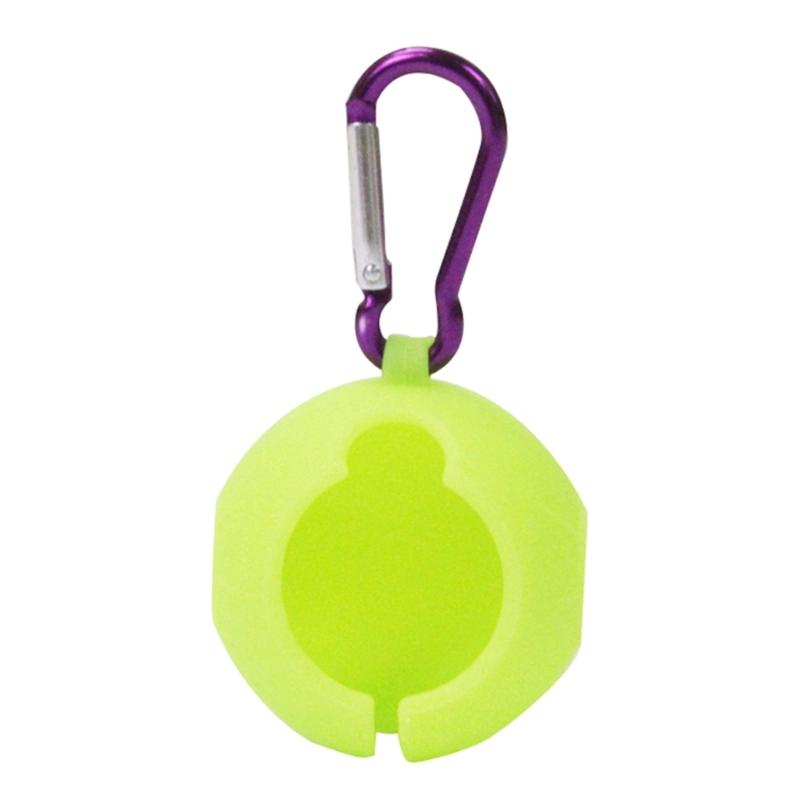Single Balls Protective Case Golf Balls Protector with Aluminum Hook Golf Balls Sleeve Silicone Golf Balls Clip Holder