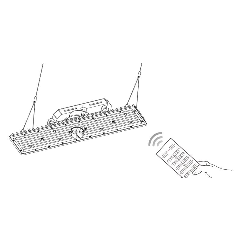 Pullman - Led Lineaire 250w - Noir - Luminaire Industriel - Capteur D'intensité Et Mouvement - Intensité Réglable
