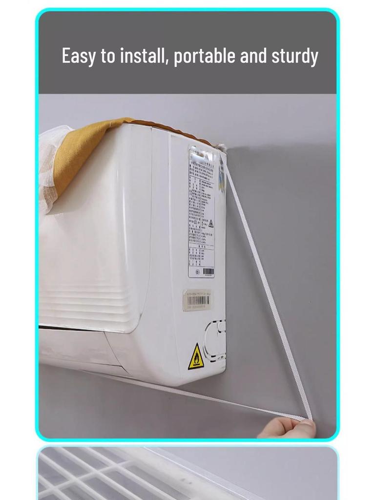 Universal Wall-Mounted Air Conditioner Dust & Windshield Cover for Gree Midea - Full Coverage, Easy On/Off