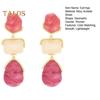 1 Pair Women Hanging Earrings Exaggerated Geometric Color Matching Smooth Bohemian Style Club Party Dangle Earrings Ear Jewelry