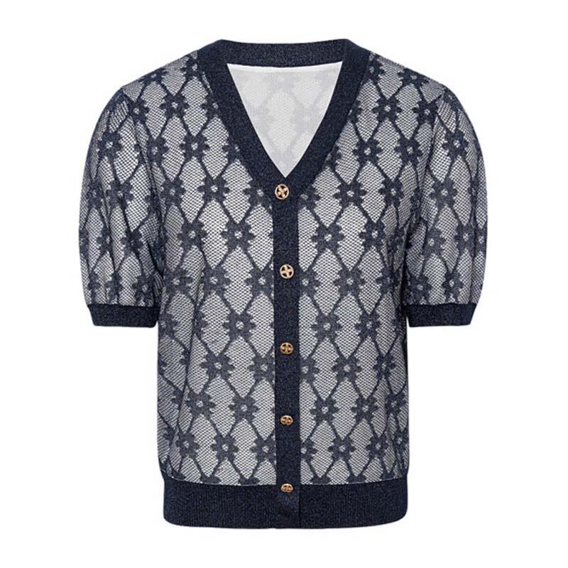 

JESSIE Women s Retro Plaid Short Sleeve Knit Top M