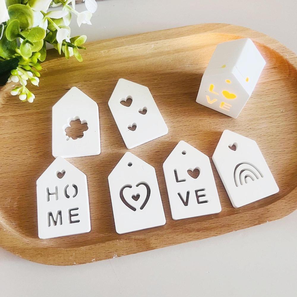 Hollow House Shapes Silicone Mold Letter Rainbow Resin Dropping Mold  Holiday Party Gifts