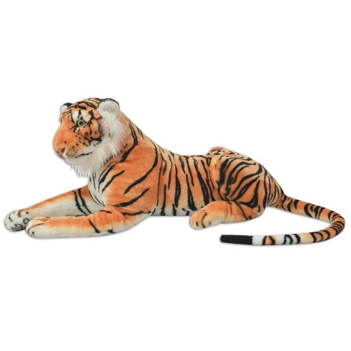 Plush Tiger - vidaXL - XXL - Brown with Stripes - 146 X 40 Cm - For Children from 3 Years