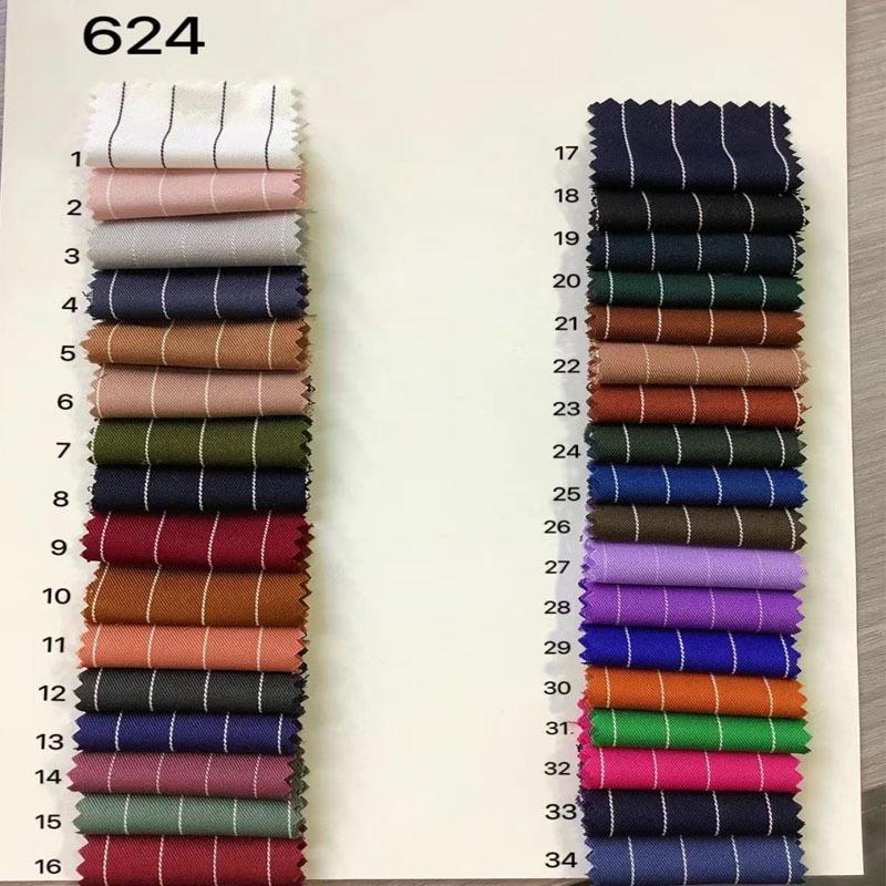 Striped Polyester Rayon Twill Shirt Fabric (1.5-1 Cm Stripes)