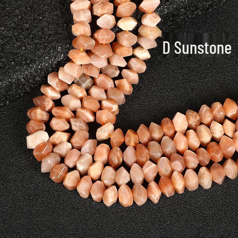 Jade Rhodochrosite Prehnite Sunstone Hawk's Eye Irregular Faceted Beads