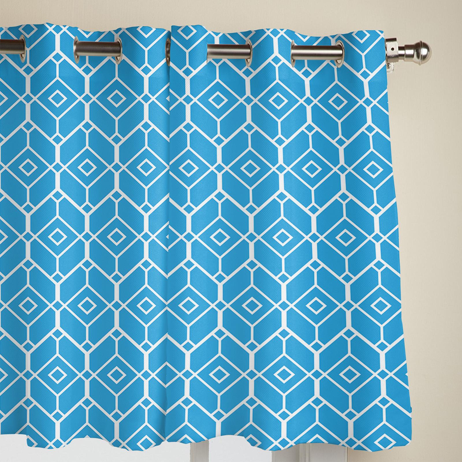 Занавеска для спальни и кухни с геометрической текстурой и графикой — фото 7