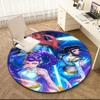 1pc K-Pop Supernatural Theme Round Carpet Painted Printed Circular Carpet, Home Door Mat, Outdoor Travel Protection Carpet