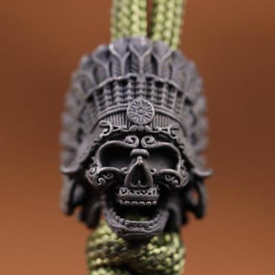 Afrikaanse Stamhoofd Farao Schedel Hoofd Messing Mes Kralen EDC Buiten DIY Paracord Geweven Armbanden Lanyard Hangers Accessoires
