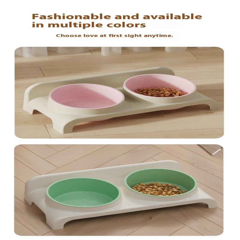 Food Feeders Pet Cat Double Bowls Feeder Adjustable Height Cats Dogs Drinker Water Bowl Dish Elevated Feeding Kitten Supplies