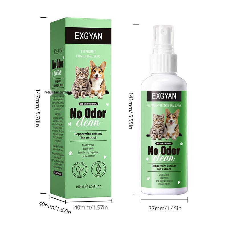EXGYAN Mint Fresh Breath Spray for Dogs and Cats - Oral Hygiene Mouthwash