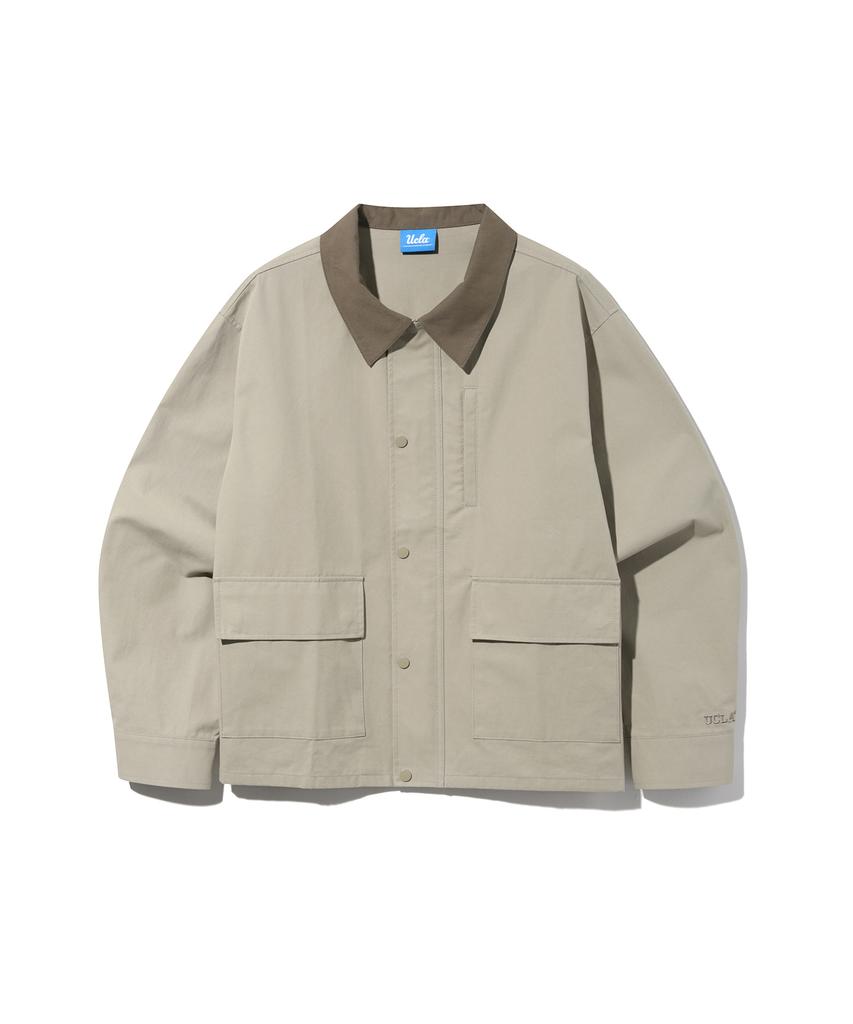 Ucla Unisex Basic Work Jacket [Beige] (Ub4Uj02)