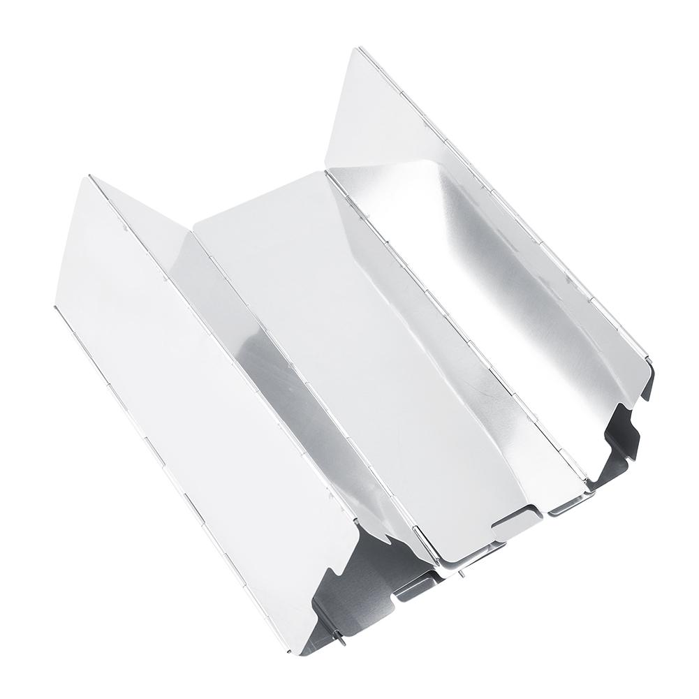 10pcs Foldable Burner Windshield for Outdoor Camping Picnic BBQ Cooking Gas Stove