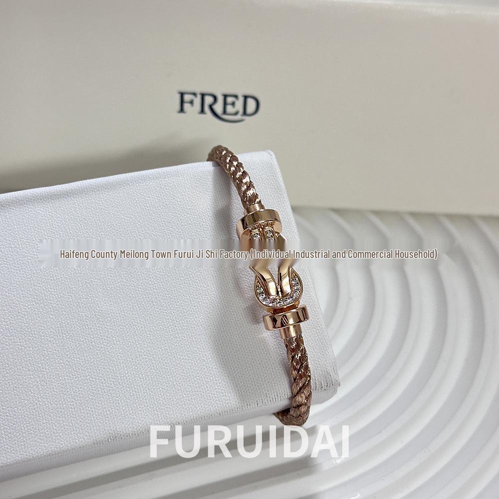 Fei Family Diamond Horseshoe Bracelet: Zodiac-Themed DIY Steel Wire for Couples