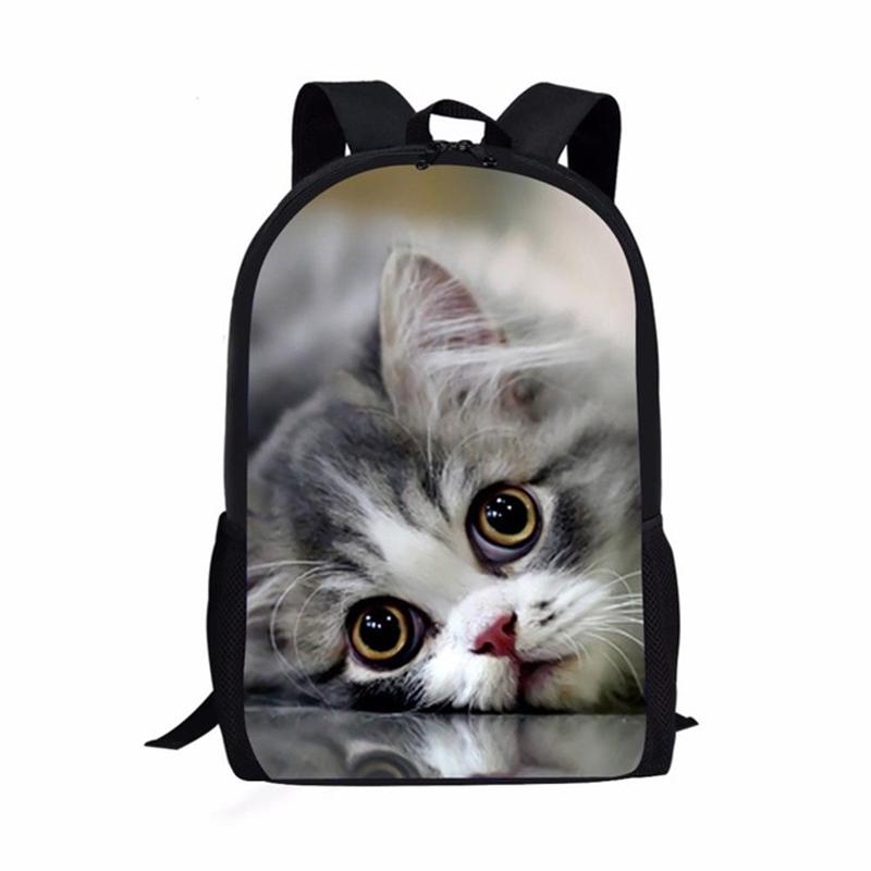 Zaini Notebook Gatto Figo Novità Lusso Zainetti Scolastici per Studenti Stampa 3D Oxford Impermeabile Zainetti per Laptop Ragazzi/Ragazze