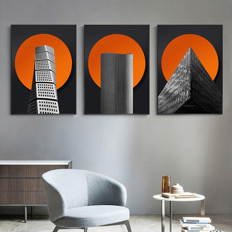 Satın alın Nordic Poster Creativity Building Canvas Painting Visual Art