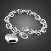 Silver Jewelry Bracelet Platinum-Plated Women'S Simple And Versatile Jewelry Heart-Shaped Pendant Women'S Personality Trend Cold Wind