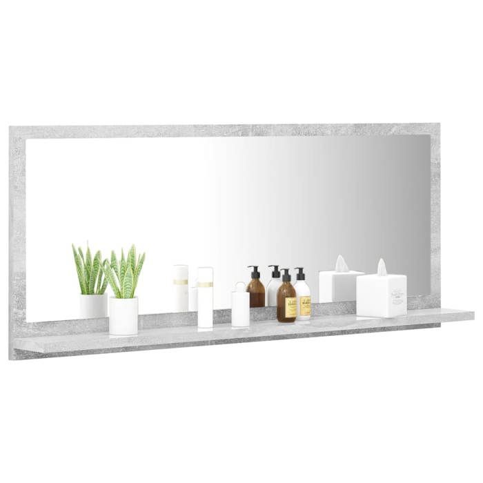 VidaXL Bathroom Mirror Makeup Mirror Wall Mirror Decoration Decorative Mirror Home Interior Concrete Grey 804584