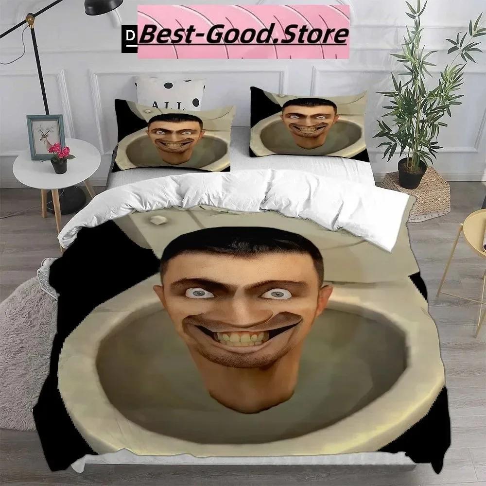 3D Fashion Game Skibidi Toilet Arale Bedding Set Print With Pillowcase Bed Duvet Cover Soft Single Double Queen Super King Size
