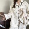 Damen Frühjahrs- und Herbst-Langarm-Pyjamaset - High-End-Stil, Auch für draußen geeignet, Promi-Mode