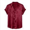 Camicia da Uomo Jacquard di Raso a Maniche Corte Stile Europeo & Americano Moda 2025