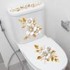 Light Luxury Golden Flower Toilet Sticker Bathroom Waterproof Self-adhesive Water Tank Decorative Sticker