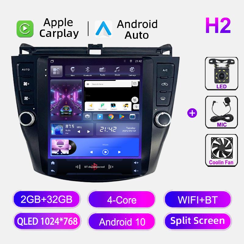 

9,7-дюймовый автомобильный радиоприемник Tesla Sceen для Honda Accord 7 2003-2008 Android, мультимедийный плеер, навигация, беспроводной Carplay, головное устройство, стерео