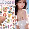 10 Blatt Bunte Blumenfee Tattoo Aufkleber Für Gesicht Arm Körper Temporäre Dekorative Tattoo Aufkleber Mädchen Kreative Geschenke