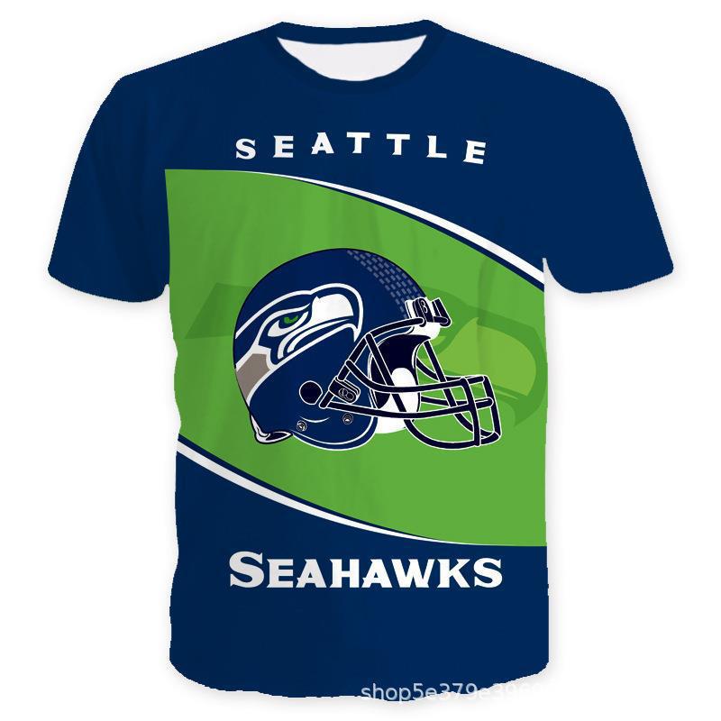 American Football Short Sleeved Men's 3D Digital Printed Sports NFL Sports Needle Eye T-shirt
