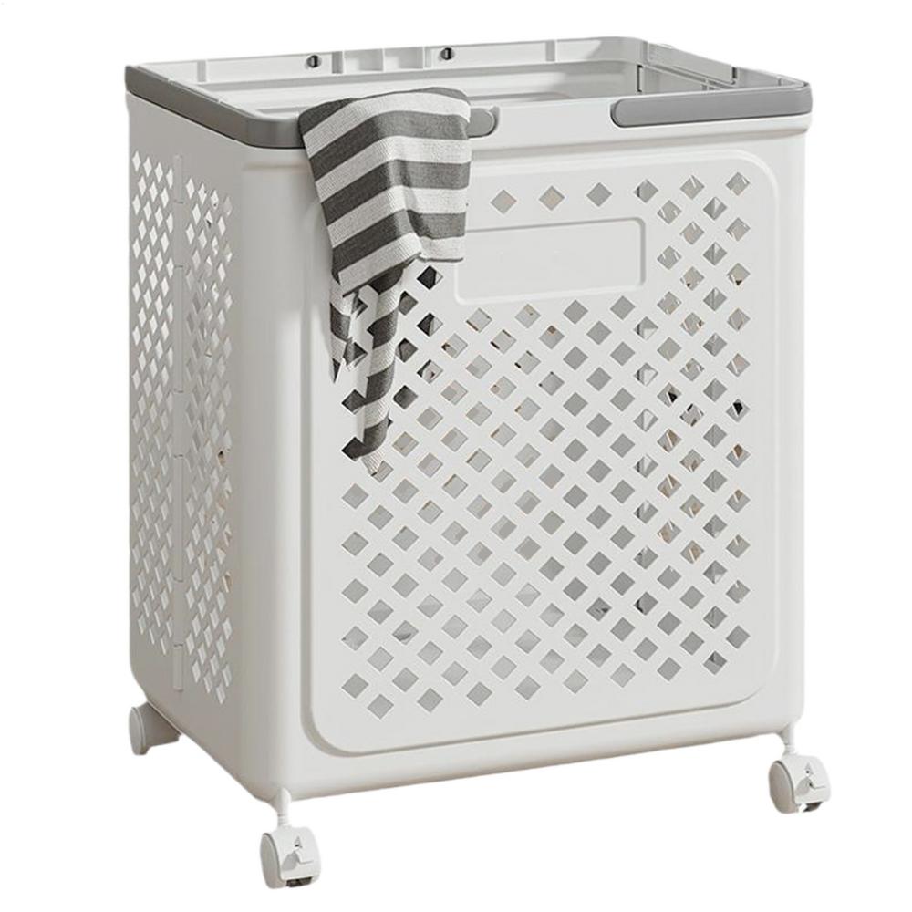 Clothes Hamper With Wheels Foldable Wheeled Laundry Basket 36x47cm/14x18 Inches Large Clothes Hamper Wheeled Laundry Basket For