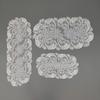 Elegant White Velvet Lace Oval Tablecloth Table Mat - Floral Pattern Polyester Tablecloth, Suitable for Catering, Coffee and Home Decor, Perfect
