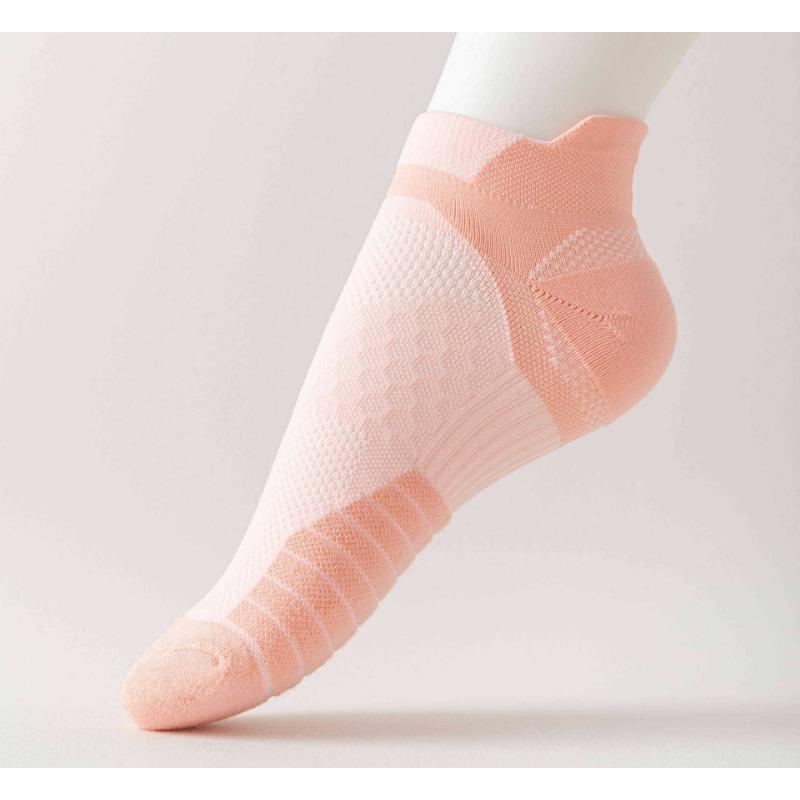 

Спортивные носки с мягкой подошвой, амортизирующие, профессиональные для йоги, фитнеса, бега, эластичные, утягивающие, мягкие, дышащие и устойчивые к запаху короткие носки 1 pair розовый
