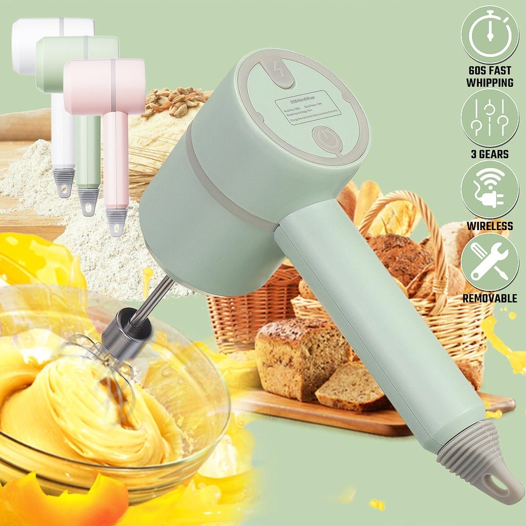 20W Elektrischer Hand-Backmischer Kabellos Edelstahl Eierschläger Mini Elektrischer Schneebesen Mixer Haushalt Handheld Schneebesen Ständer Kuchen