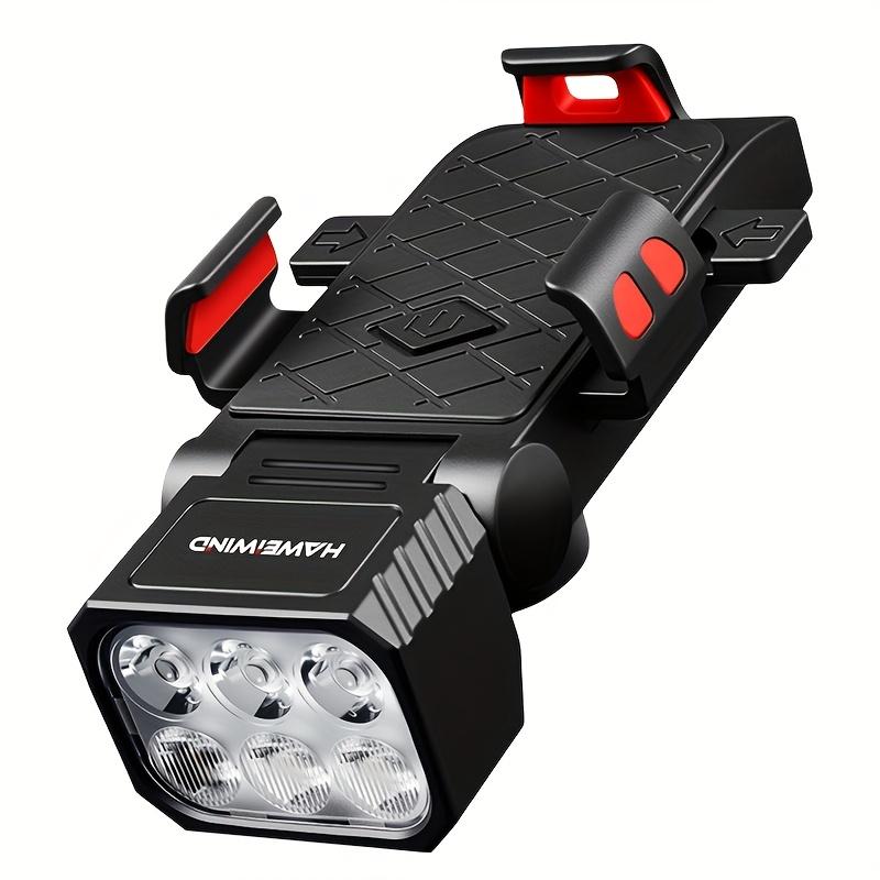 4-i-1 LED Cykellampa Framljus med Signalhorn Telefonhållare Ringklocka Powerbank MTB Cykel Ficklampa USB Laddningsbar Cykeltillbehör