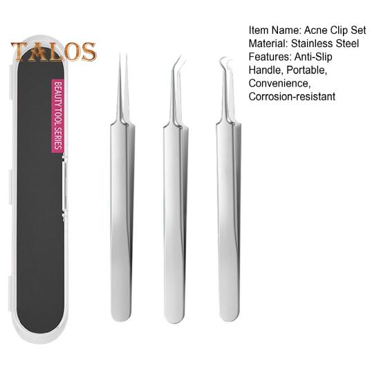 Blackhead Remover Tweezers Set Stainless Steel Acne Clip Kit with Anti-slip Handle Pimple Popper Tool Easy To Carry Blackhead Extractor Skin Care