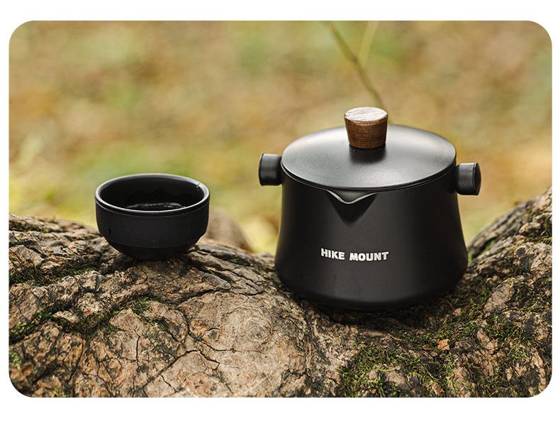 Ultra-Light Portable Aluminum Alloy Tea Set: One Pot & Three Cups for Camping and Travel