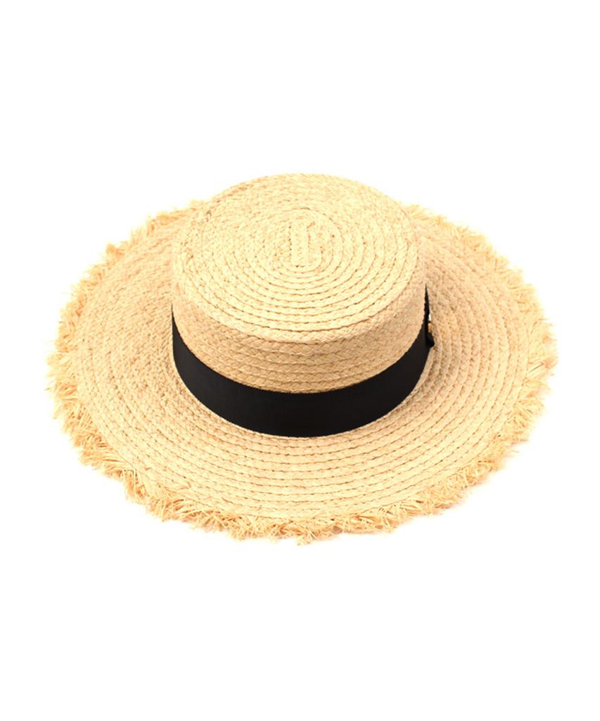 Yunibeosyeolkemiseuteuli Gold Metal Natural Flat Fedora Summer Fedora