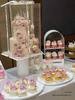10-Piece White Dessert Display Stand Set: Wooden & Acrylic Tabletop Decoration