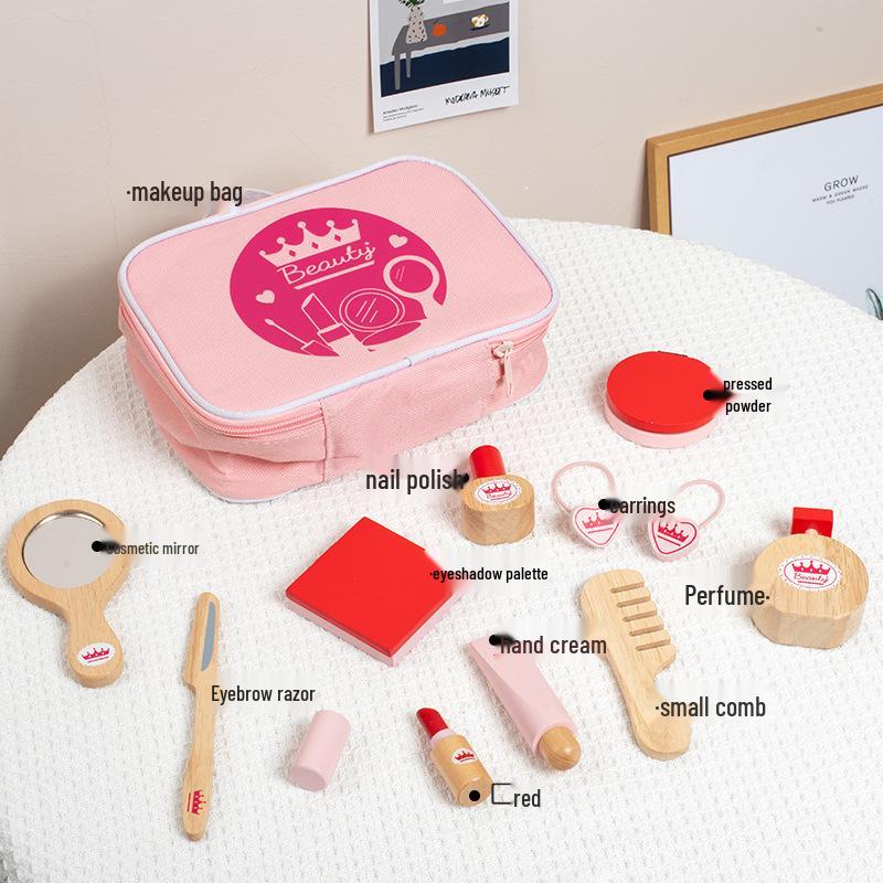 Wooden Girl's Makeup Play Set: Simulation Cosmetics To Foster Interests and Hobbies