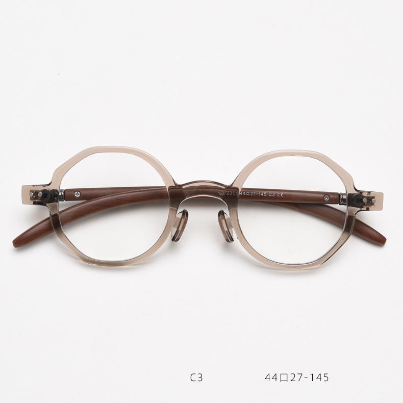 Vintage Round Anti Blue Light Reading Glasses Men Women Fashion Polygon Wood Grain Small Frame Lightweight Eyeglasses Plus +2 +5