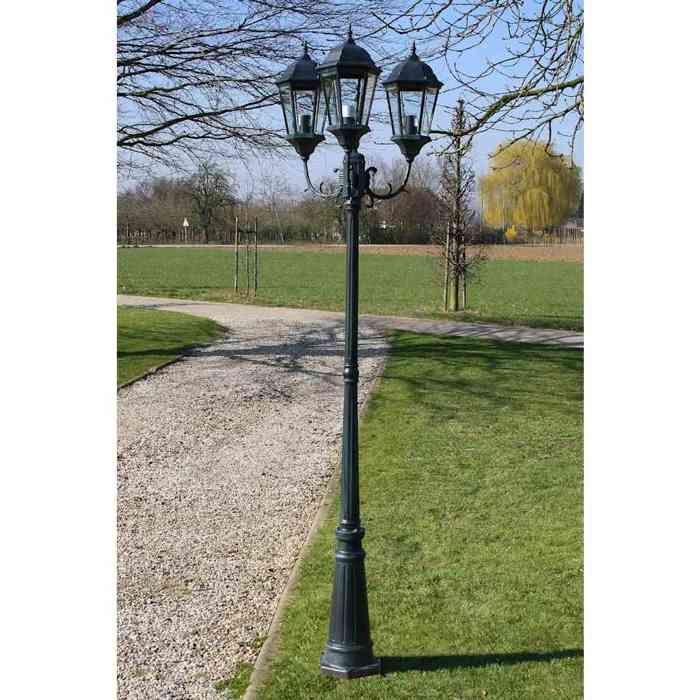 Lampadaire de jardin - VIDAXL - 3 bras - Vert - Aluminium et fonte - Romantique