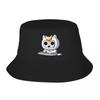 New Original Cloud Art White Robot Surprised Kawaii Bucket Hat Sunscreen Rave Womens Beach Hat Unisexs