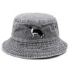 Border Collie Washed Cotton Bucket Hat for Men Women Vintage Wide Brim Sun Protection Adjustable Outdoor Beach Fishing Cap Gift