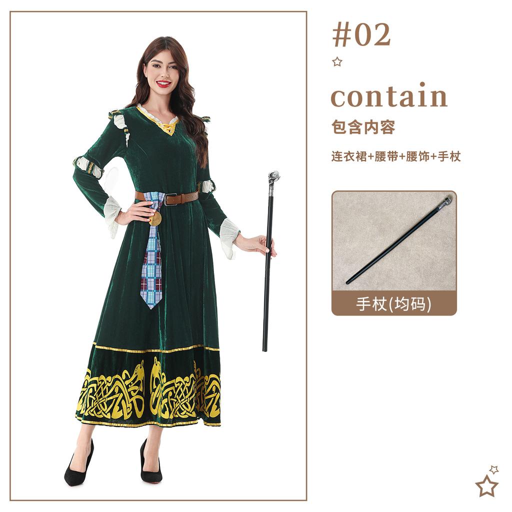 Halloween Costume Medieval Renaissance Court Style Legend of Bravery Melinda Princess Dress Performance Costume
