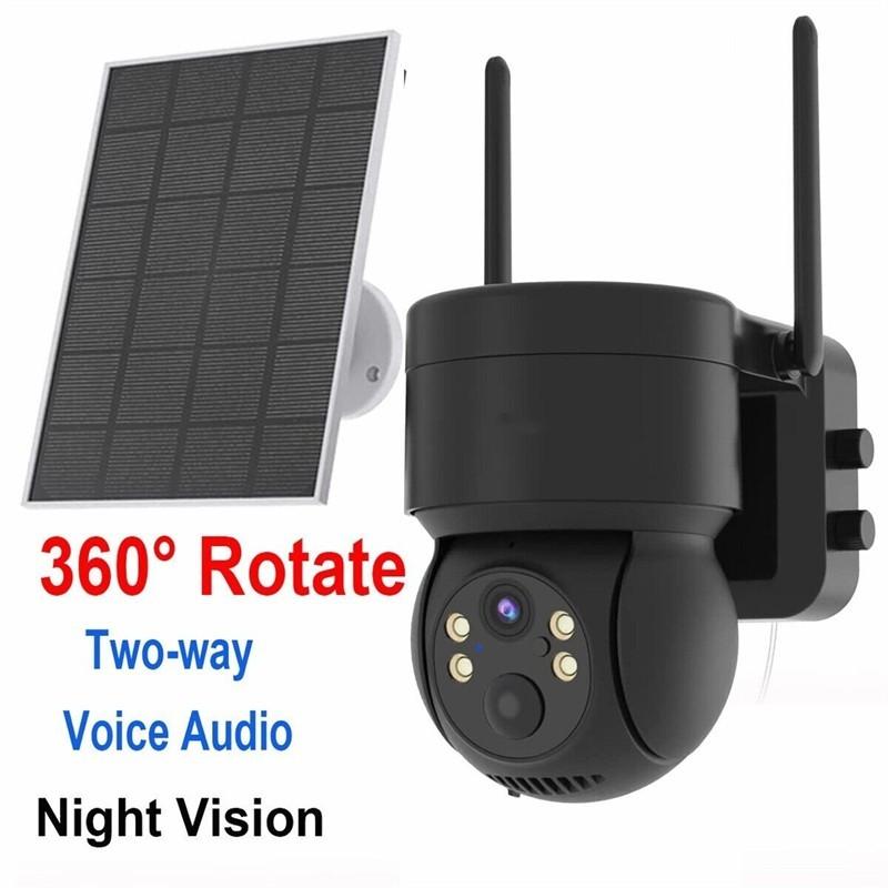 ICSEE WIFI-Überwachungs-Solar-PTZ-Kamera, farbenfrohe Nachtsicht, Zwei-Wege-Audio, PIR-Erkennung, Outdoor, IP66 wasserdicht, Solarstrom-Sicherheits-IP-Kamera