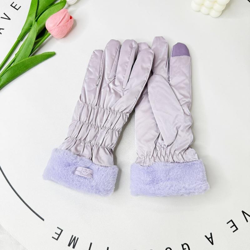 Gloves Winter Women's Warm Korean Version Cute Touch Screen Riding Electric Car Cold-proof Velvet Thickened Windproof Gloves