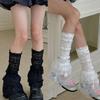 Scaldamuscoli in Pizzo con Volant da Donna Estate Rete Svasati Maniche per Gambe Copristivali Alti fino al Ginocchio Calzini Dolci per Gambe Streetwear