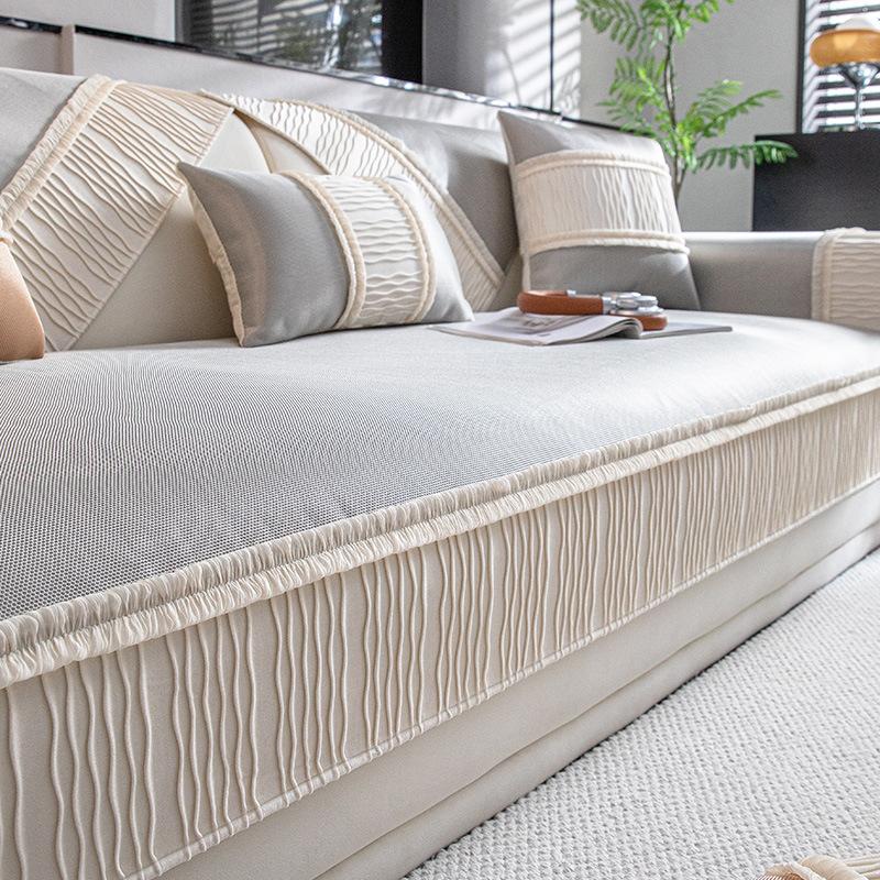 Ice Silk Sofa Cushion, Summer High-End Non-Slip Mat, Seat Cushion All-Inclusive Sofa Cover Towel, Summer Sofa Cover