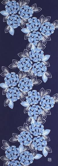 Dyeing Anbo Hand Towel Waltz Navy Authentic Dyed Cotton Made In 35cm X 100cm "Hydrangea Blue" 100% Tokuoka, Japan,